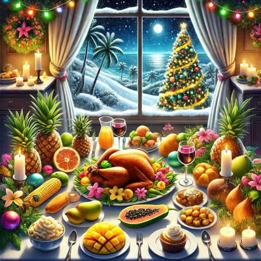 DALL_E_2025-01-03_17.39.58_-_A_festive_Christmas_dinner_table_with_tropical_fruits_like_pineapples_mangoes_papayas_bananas_and_coconuts_along_with_traditional_holiday_dishes_pcjh7r