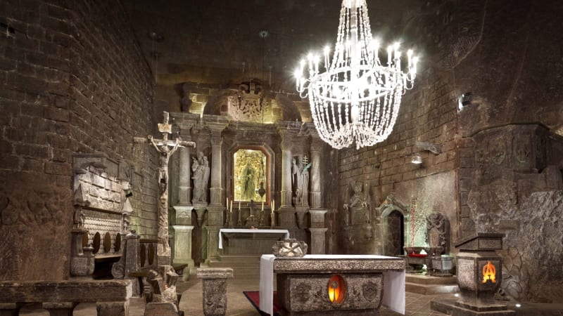 Klostret i Tyniec och saltgruvan i Wieliczka