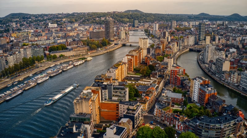 Vi k�r genom Tyskland till Belgien