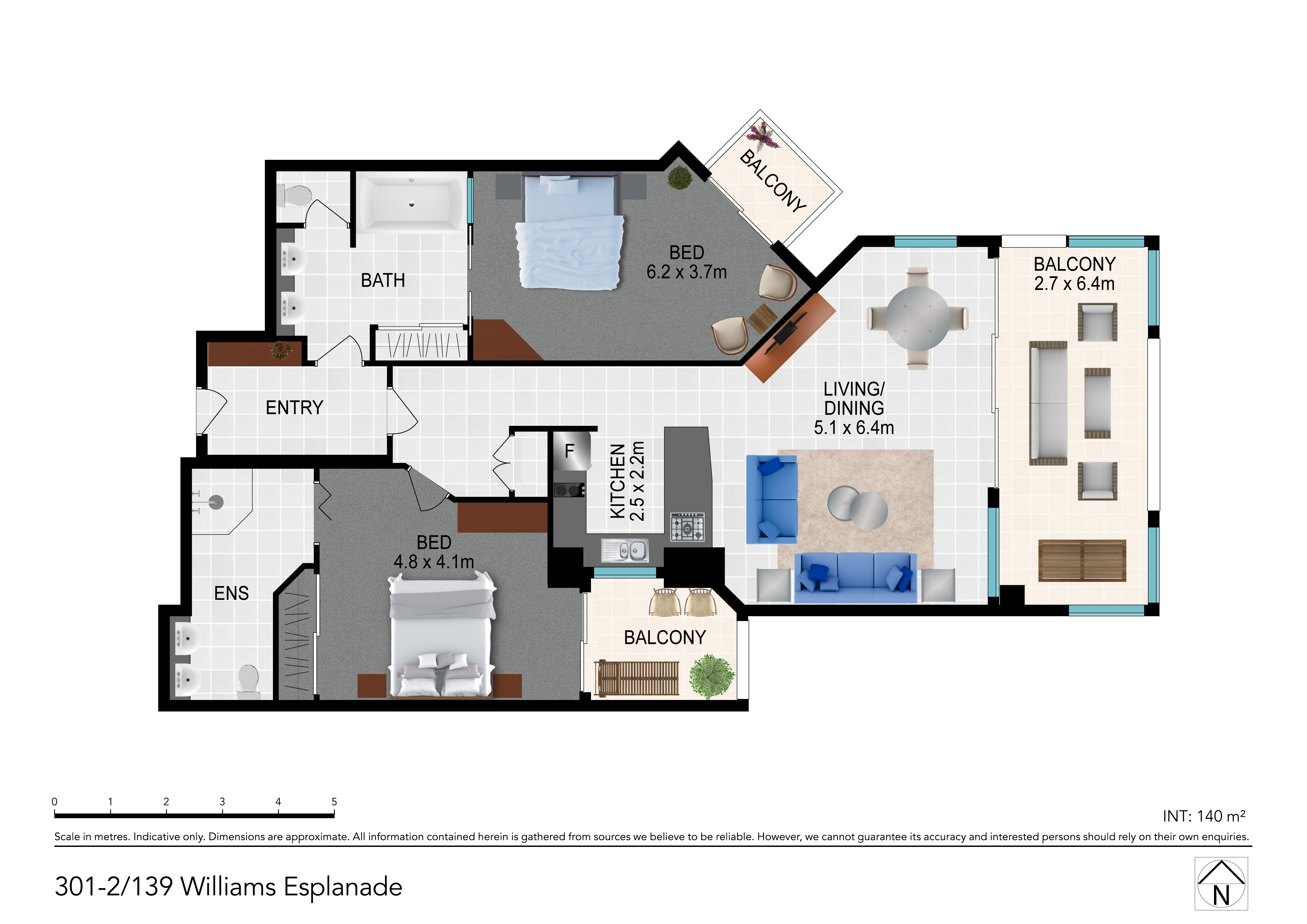 Alassio Absolute Beachfront 2 Bedroom 301