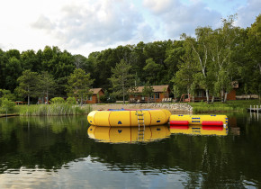 Water trampoline at Pine Terrace Resort.