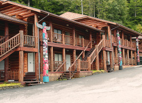 Exterior view of Salmon Falls Resort.