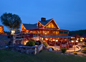 Exterior view of Smoke Hole Caverns & Log Cabin Resort.
