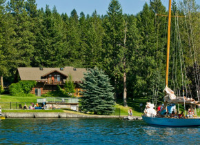 Exterior view of Averill's Flathead Lake Lodge.