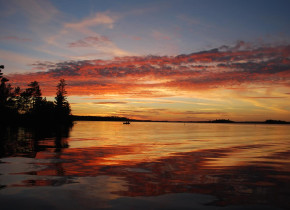 Sunset at Birch Forest Lodge.