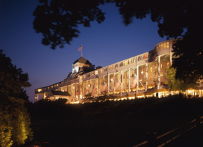 Night view of Grand Hotel.