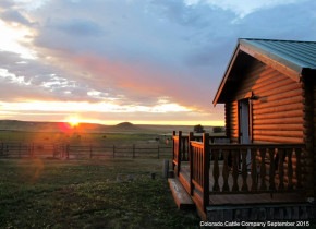 Cabin exterior at Colorado Cattle Company Ranch.