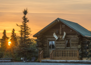 Cabin exterior at Alaska's Gold Creek Lodge.