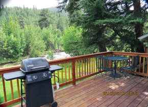 Cabin deck at Workshire Lodge.