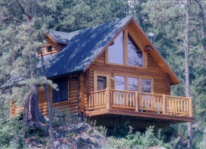 Cabin exterior at Newton Fork Ranch.