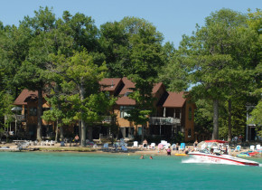 Exterior of White Birch Lodge.