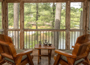 Cottage deck view at The Lodge at Pine Cove.