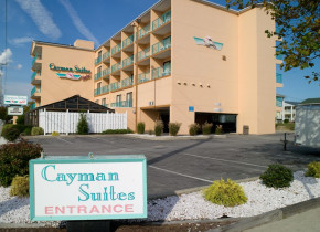 Exterior view of Cayman Suites Hotel.