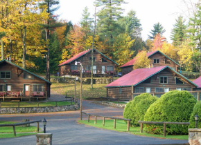 Outside Chalet cabins at Ridin-Hy Ranch Resort.