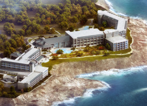 Aerial view of Cliff House Resort & Spa.