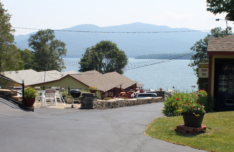 Lake and mountain view at Capri Village Resort.