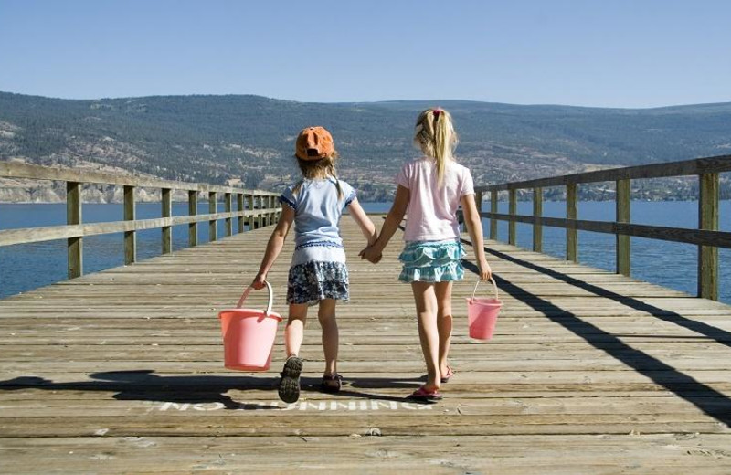 Kids on dock at Summerland Waterfront Resort.