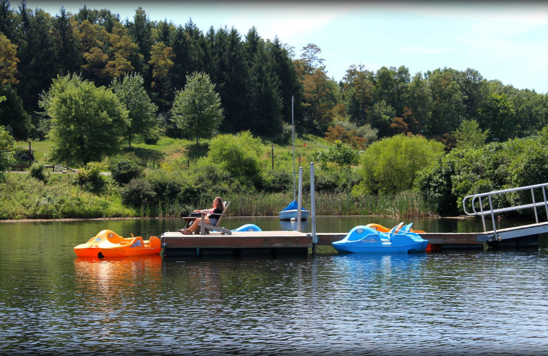 Relax on the dock at Rocky Gap Casino Resort.