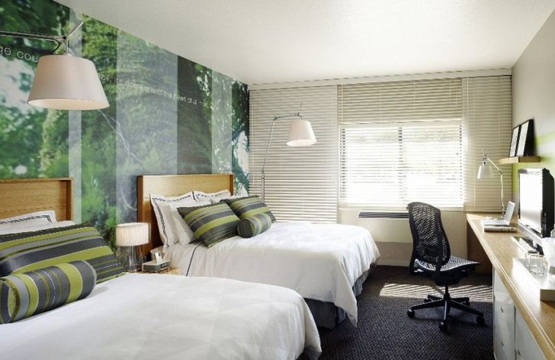 Guest room at The Domain Hotel.
