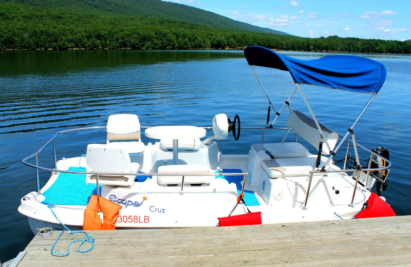 Pontoon boat rental at Rocky Gap Casino Resort.