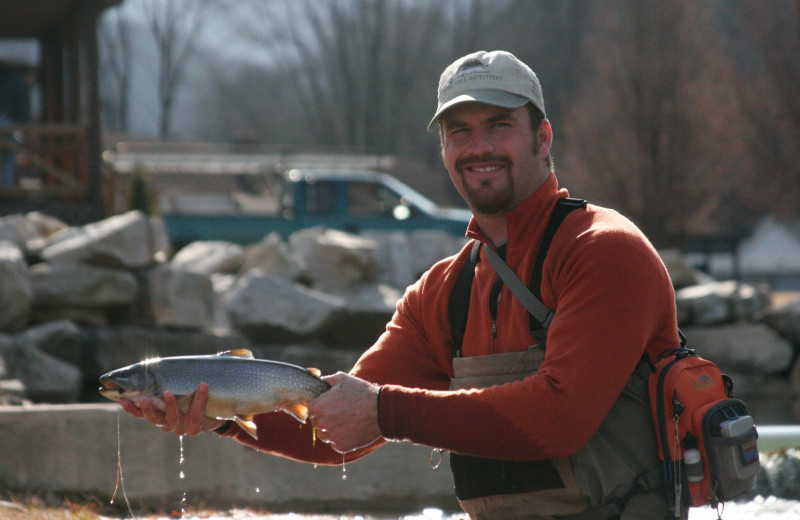 Catch and release trout fishing at Smoke Hole Caverns & Log Cabin Resort.