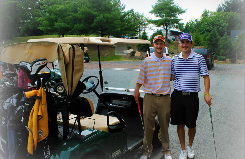 Golf carts at Rocky Gap Casino Resort.
