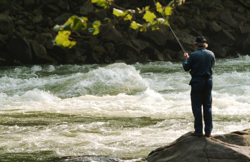 Fishing at The Cabins at Pine Haven.