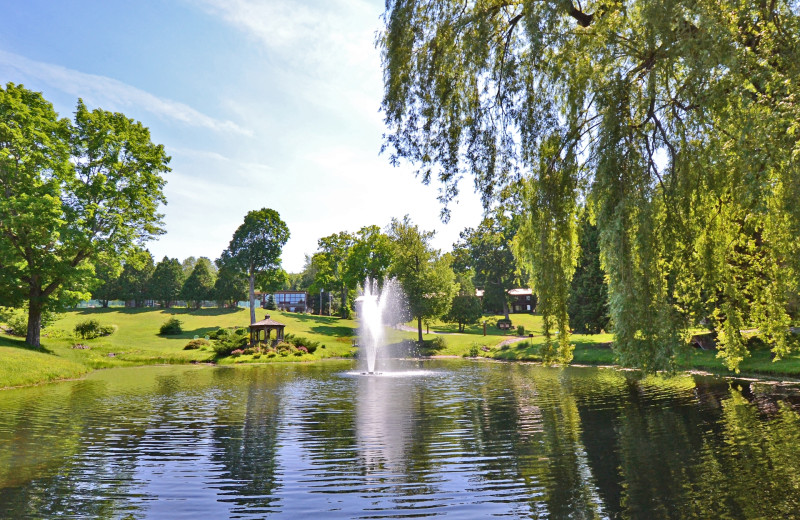 Pond at Roaring Brook Ranch Resort.