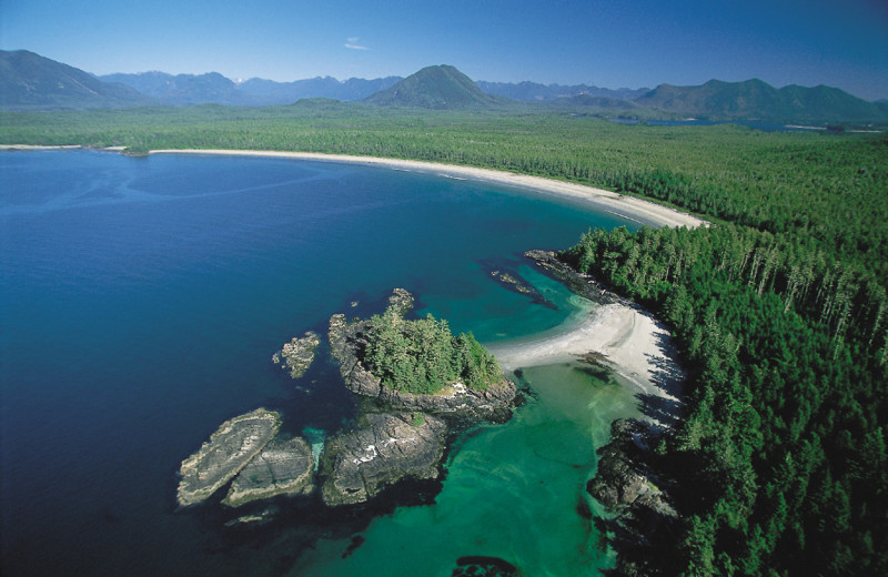 Arial view at Clayoquot Wilderness Resort.