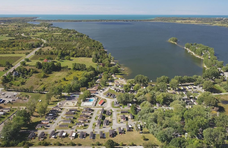 Aerial view of Great Blue Resorts- Cherry Beach Resort.