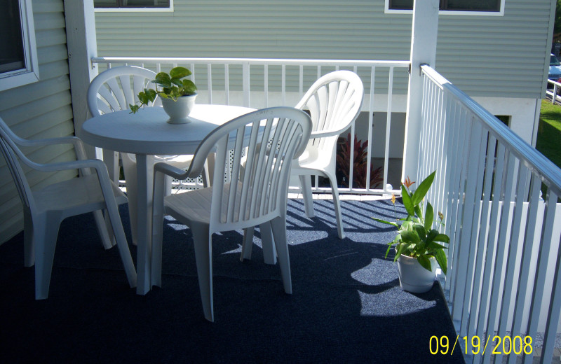 Rental balcony at Alecassandra Vacation Villas.