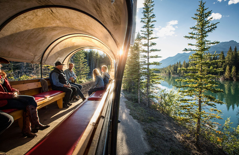 Wagon ride at Banff Trail Riders.