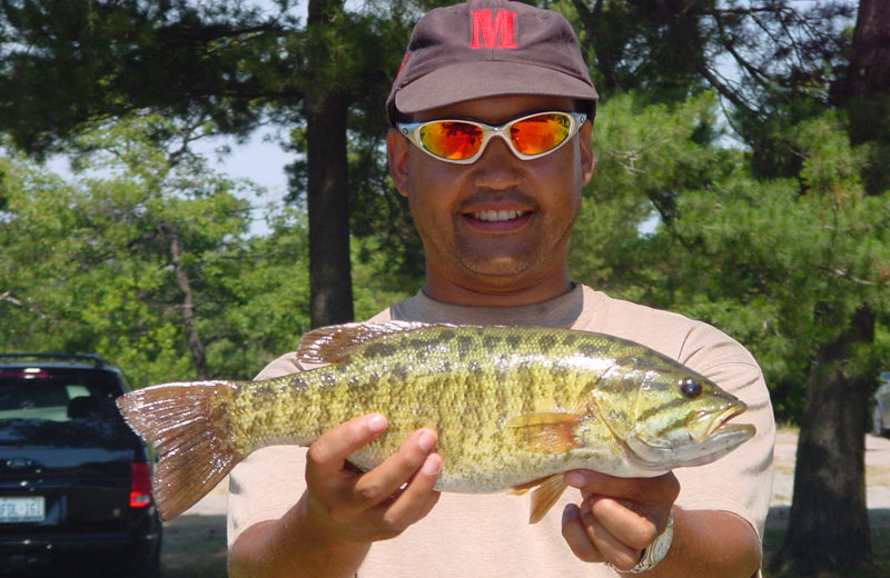 Fishing at Hall's Housekeeping Cottages.