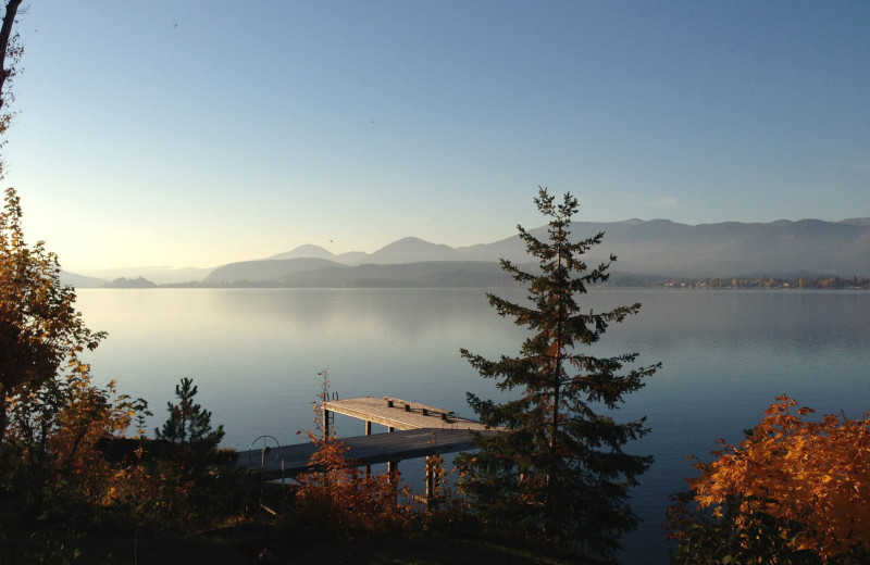 Lake view at Sleep's Cabins.