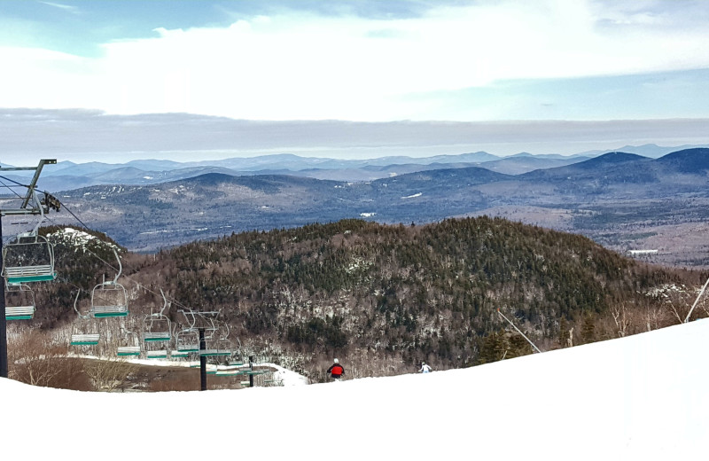 Skiing at Riverbank Motel & Cabins.