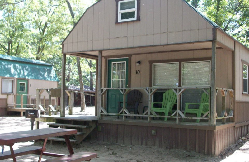 Cabin exterior at Caney Cove Resort.