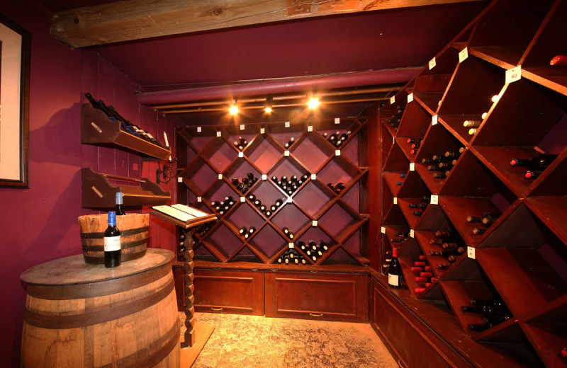 Wine cellar at Sir Sam's Inn & Spa.