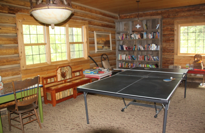 Game room at Medicine Bow Lodge.