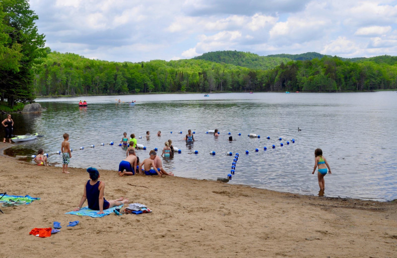 Beach at Old Forge Camping Resort.