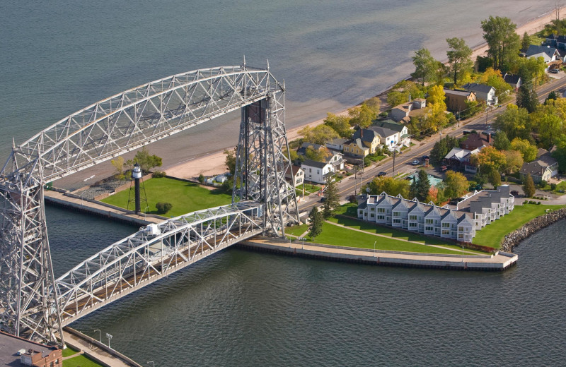 Aerial view of South Pier Inn.