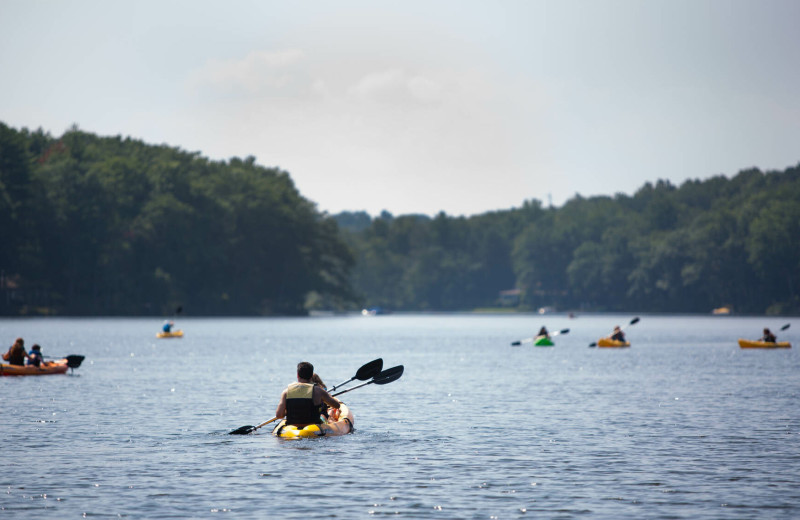 Kayaking at Woodloch Resort.