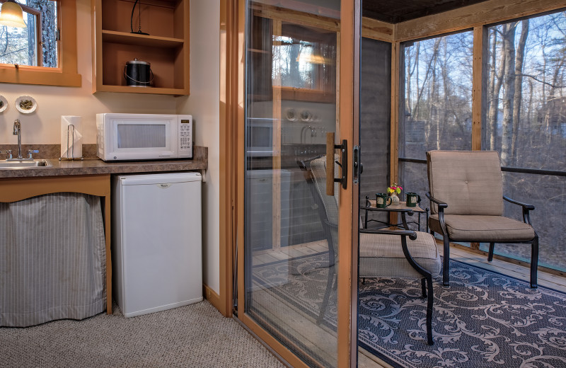 The MacDougal East Croft kitchenette at Glenlaurel, A Scottish Inn & Cottages.