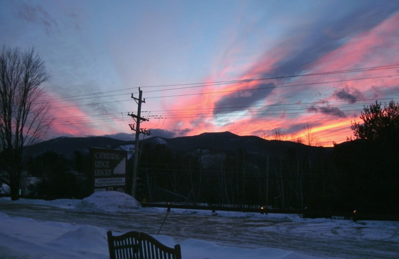 Sunset at Cathedral Ledge Resort.