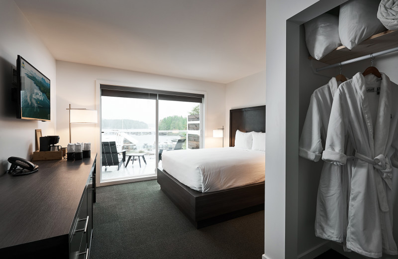 Guest room at Tofino Resort + Marina.