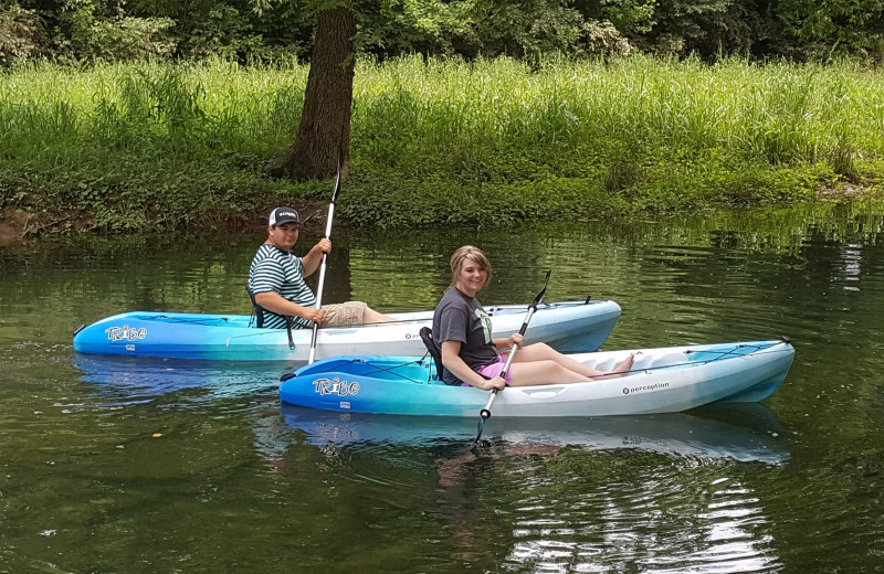 Kayaking at Lemley's Cedar Rock Inn.