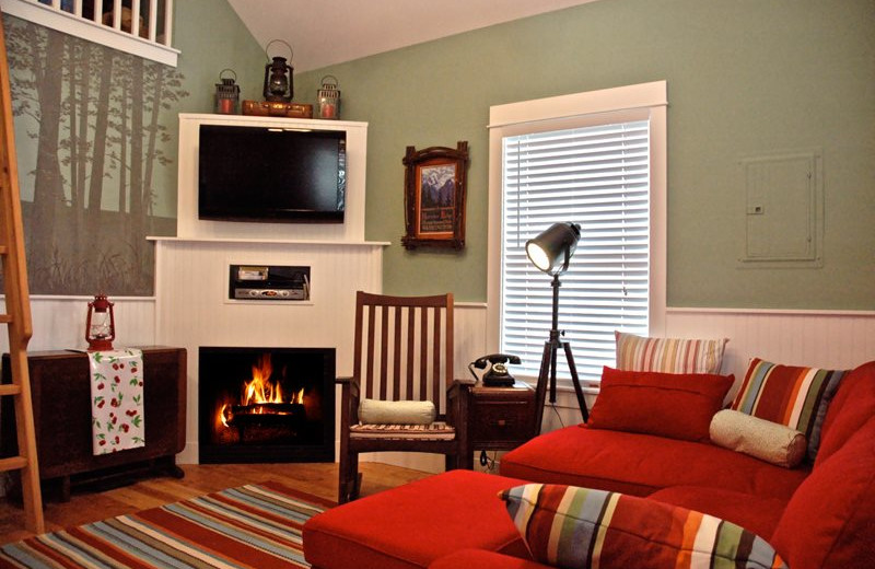 Rental living room at Seabrook Cottage Rentals.