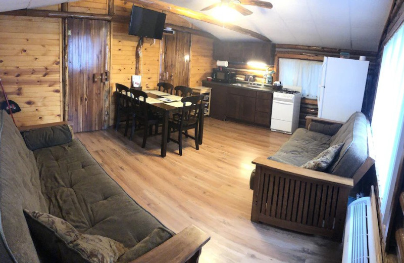 Cabin interior at Lake Cabins Resort.