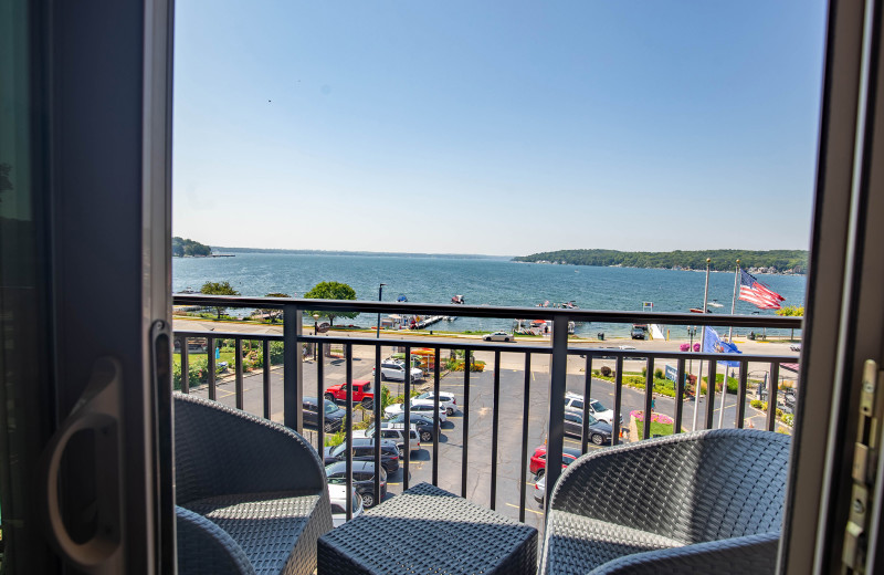 Guest balcony at Harbor Shores on Lake Geneva.