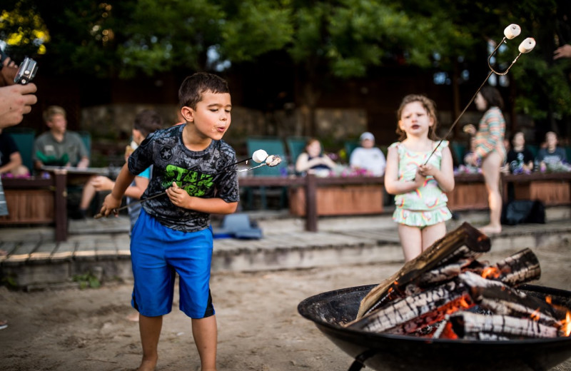 Bonfire at Ludlow's Island Resort.