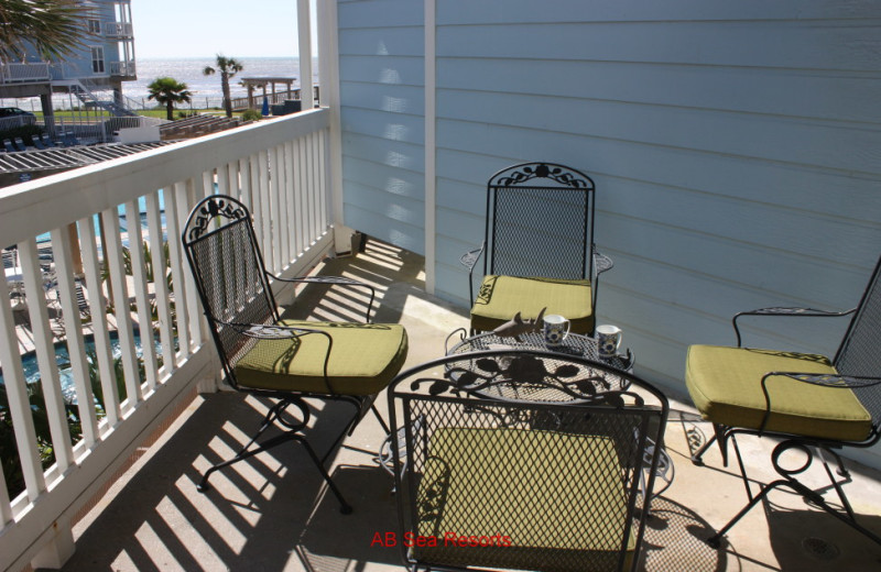 Rental balcony at A B Sea Resorts.